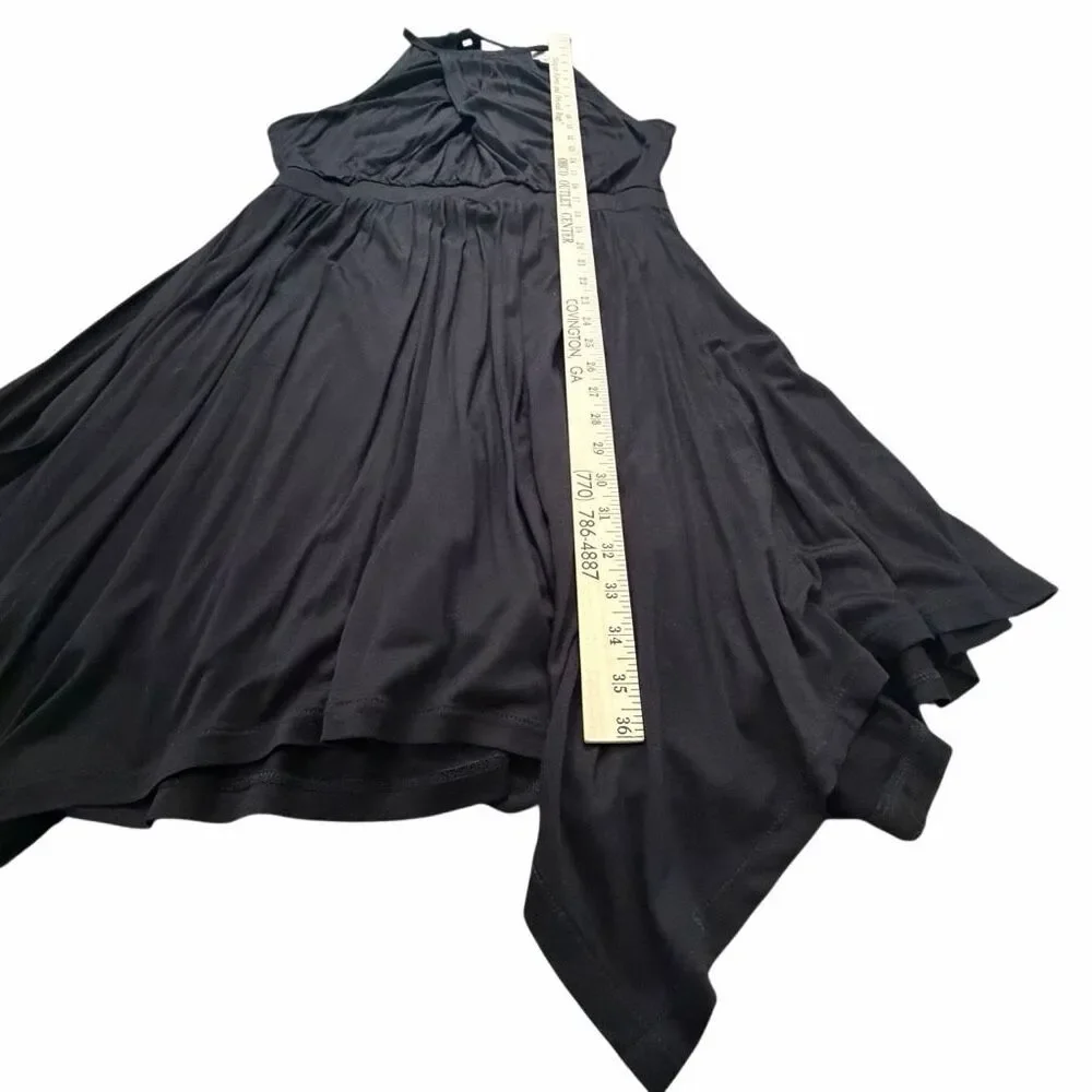 Antropologie Moulinette Soeurs Asymmetrical Black Halter Dress MP Petite NWOT
